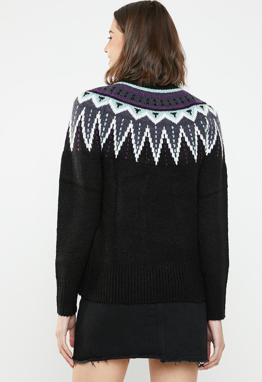 Jacqueline de Yong - Solis long sleeve high neck pullover - multi