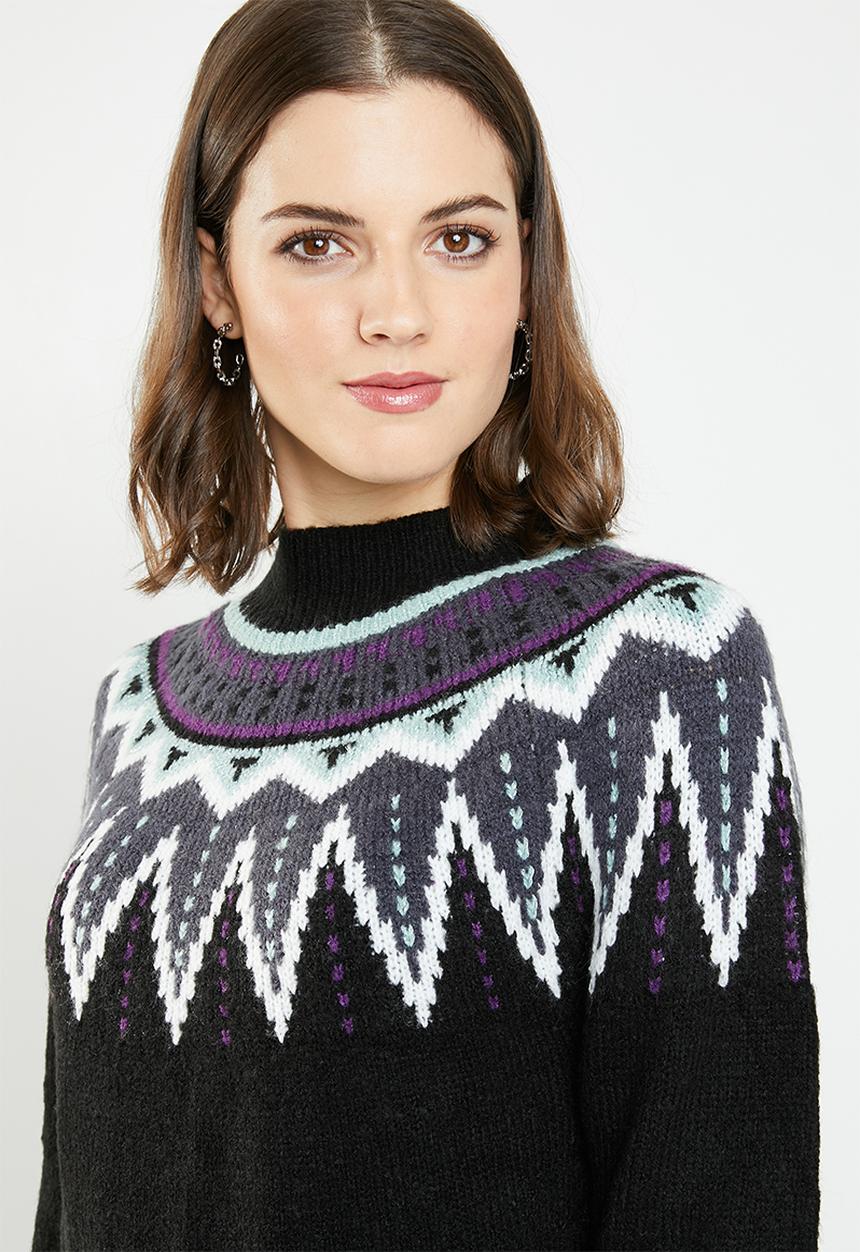 Jacqueline de Yong - Solis long sleeve high neck pullover - multi