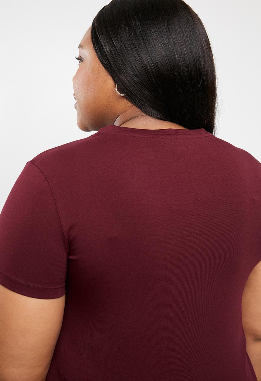 POLO - Blaire printed tee - burgundy