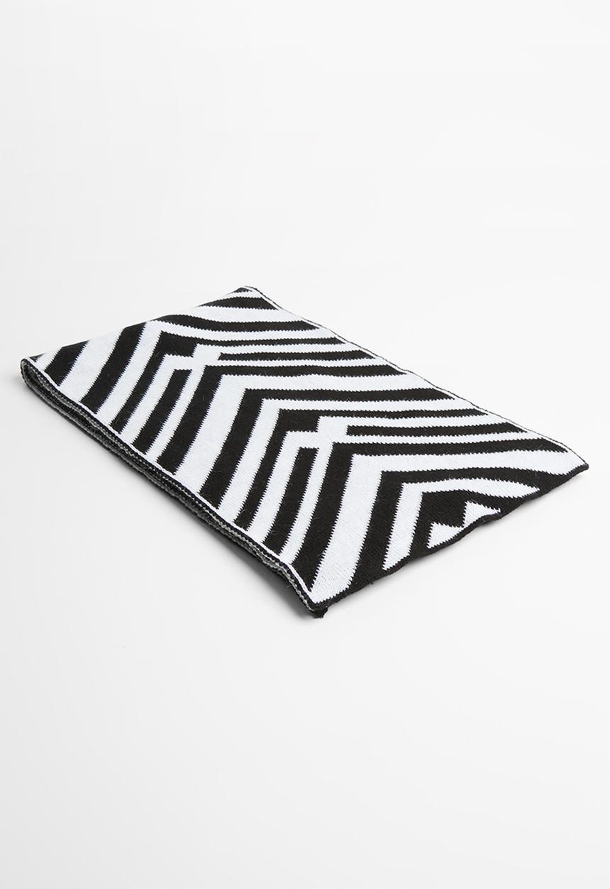 Superbalist - Chevron blocked scarf - black & white