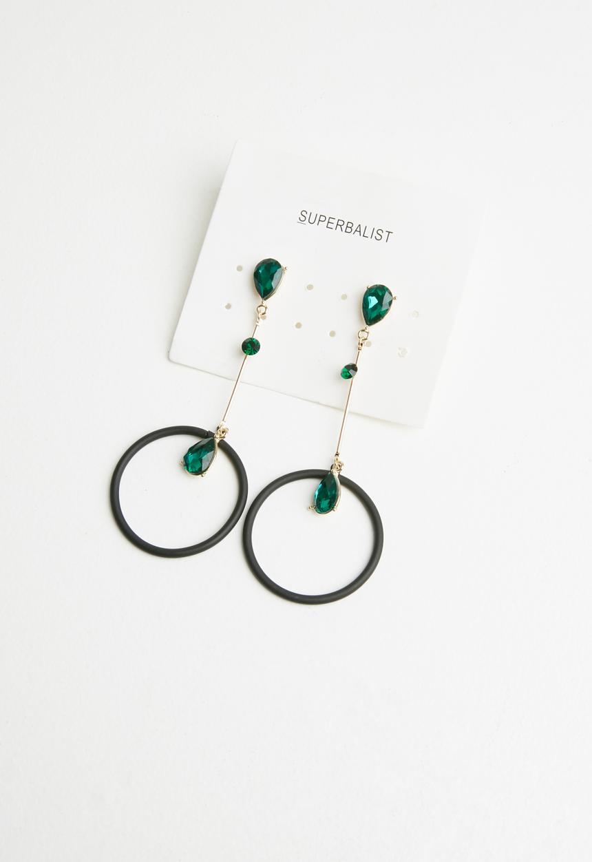 Superbalist - Spencer drop earrings - black & green
