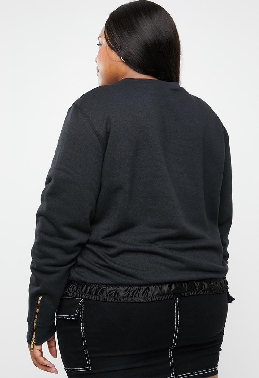 STYLE REPUBLIC PLUS - Drawcord detail sweater - black