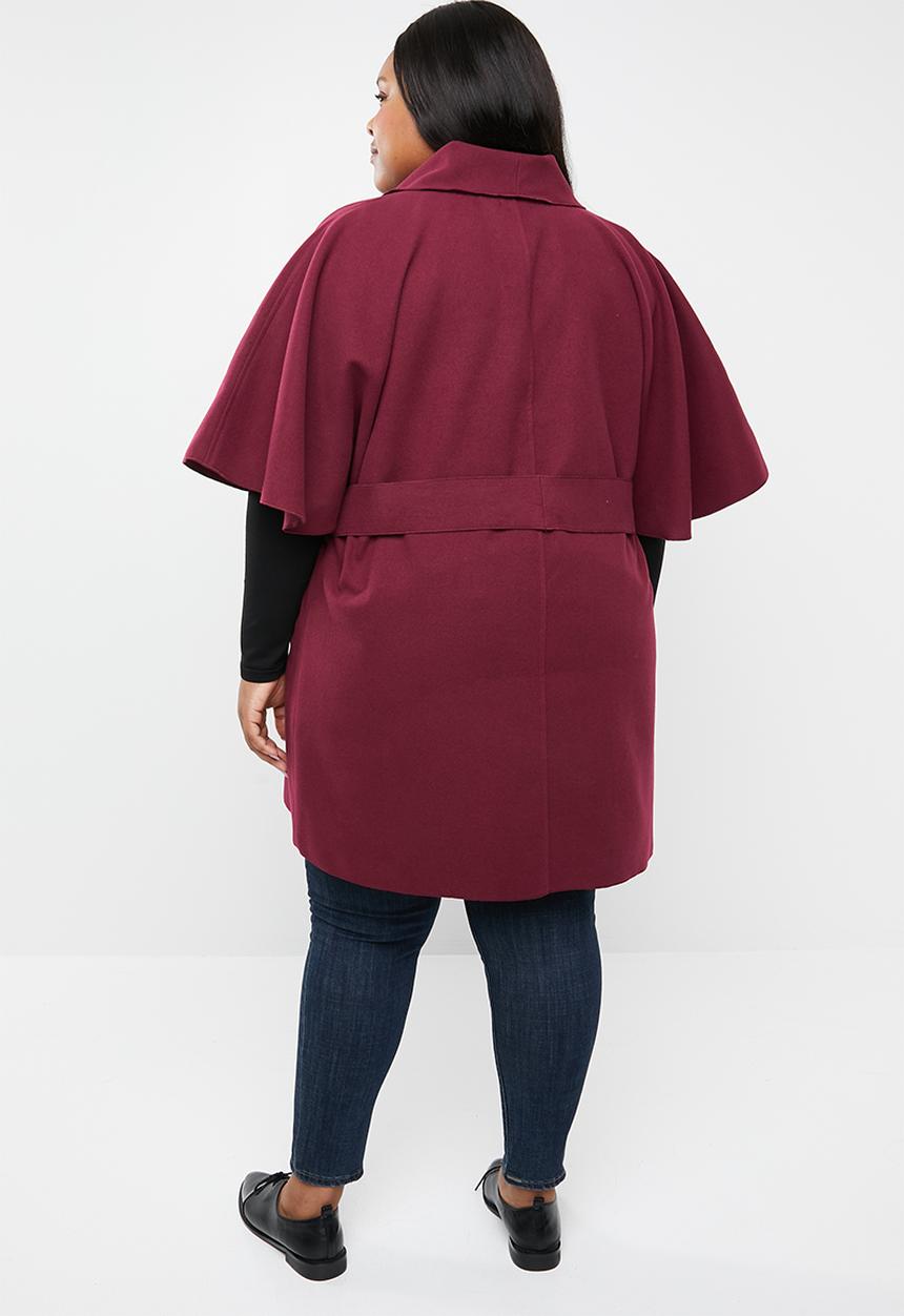 STYLE REPUBLIC PLUS - Flutter sleeve coat - burgundy