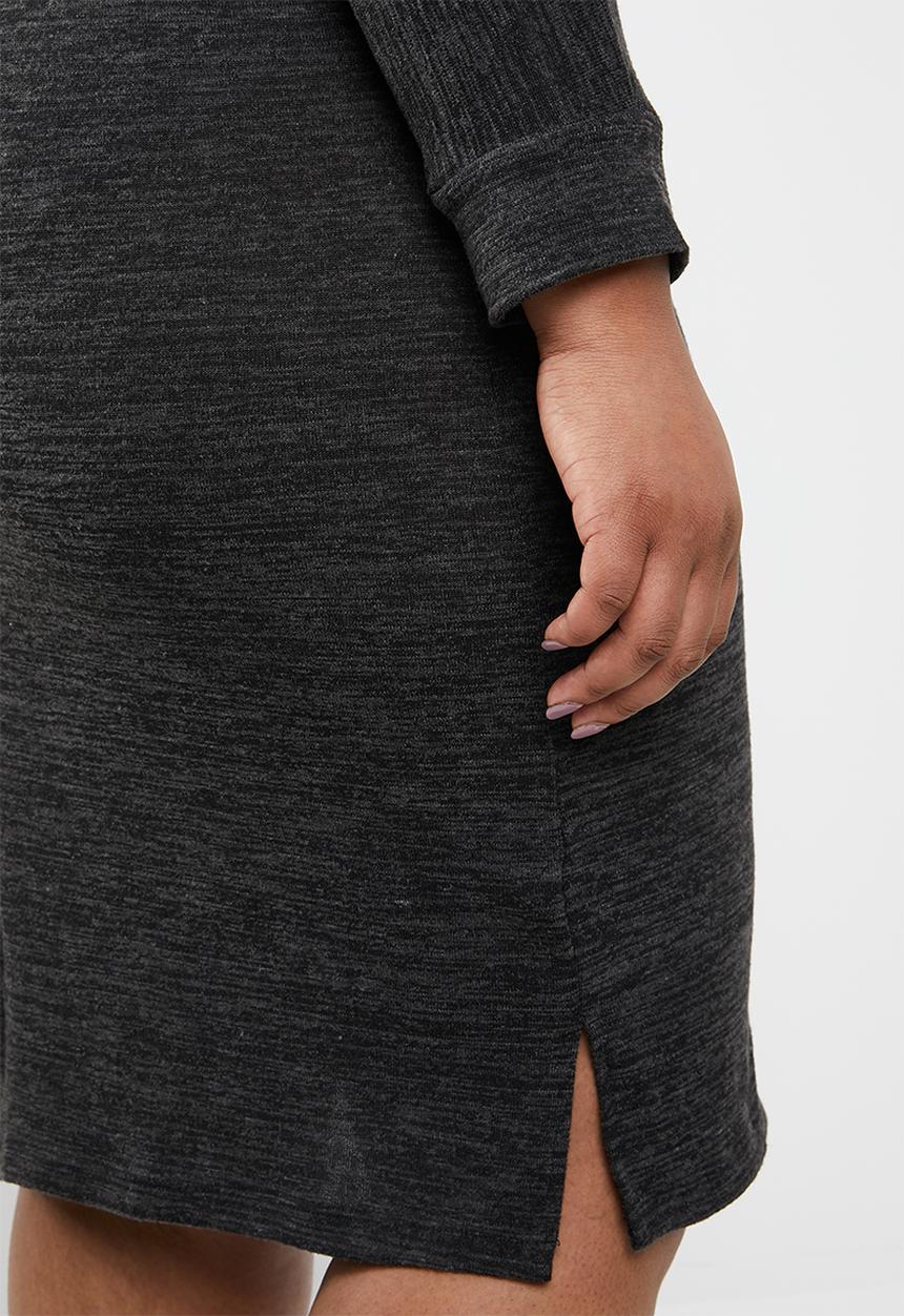 STYLE REPUBLIC PLUS - Necktie detail knit dress - grey