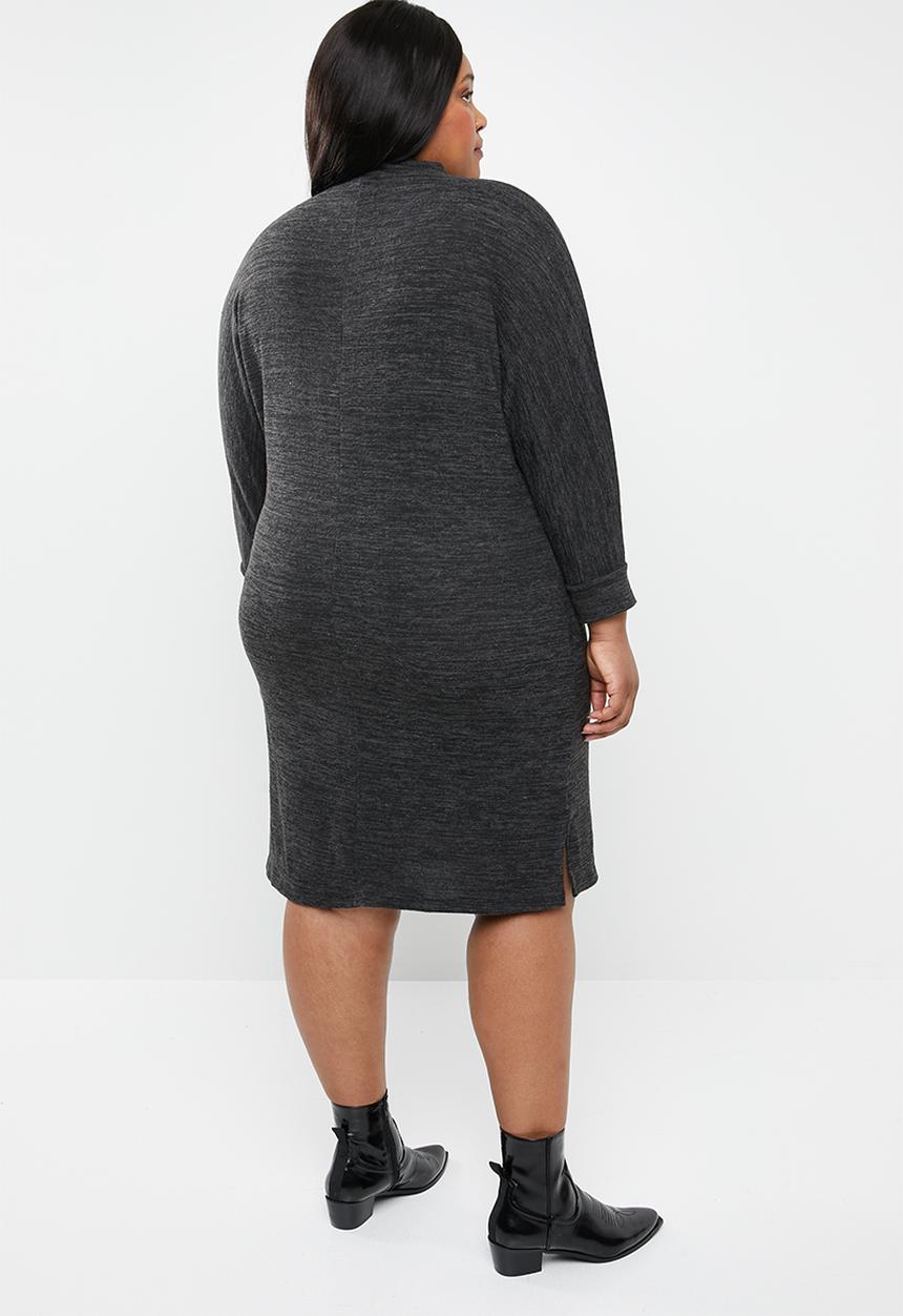 STYLE REPUBLIC PLUS - Necktie detail knit dress - grey