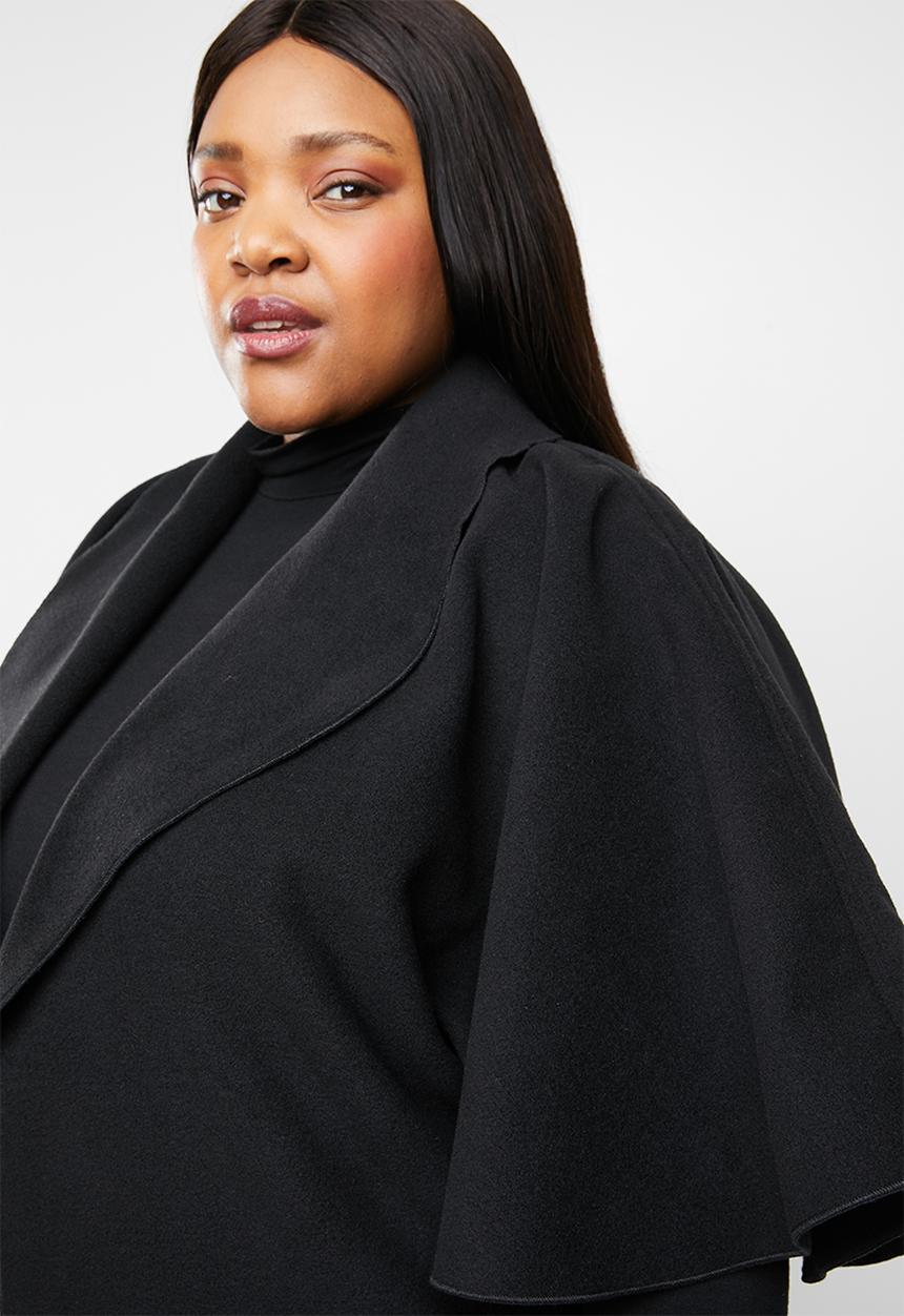 STYLE REPUBLIC PLUS - Flutter sleeve coat  - black