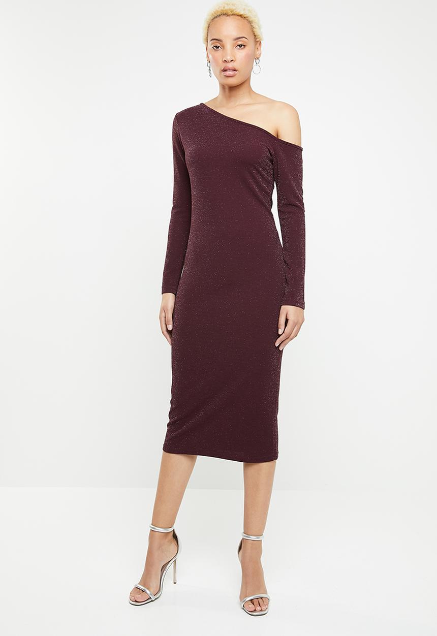 dailyfriday - One shoulder bodycon - burgundy