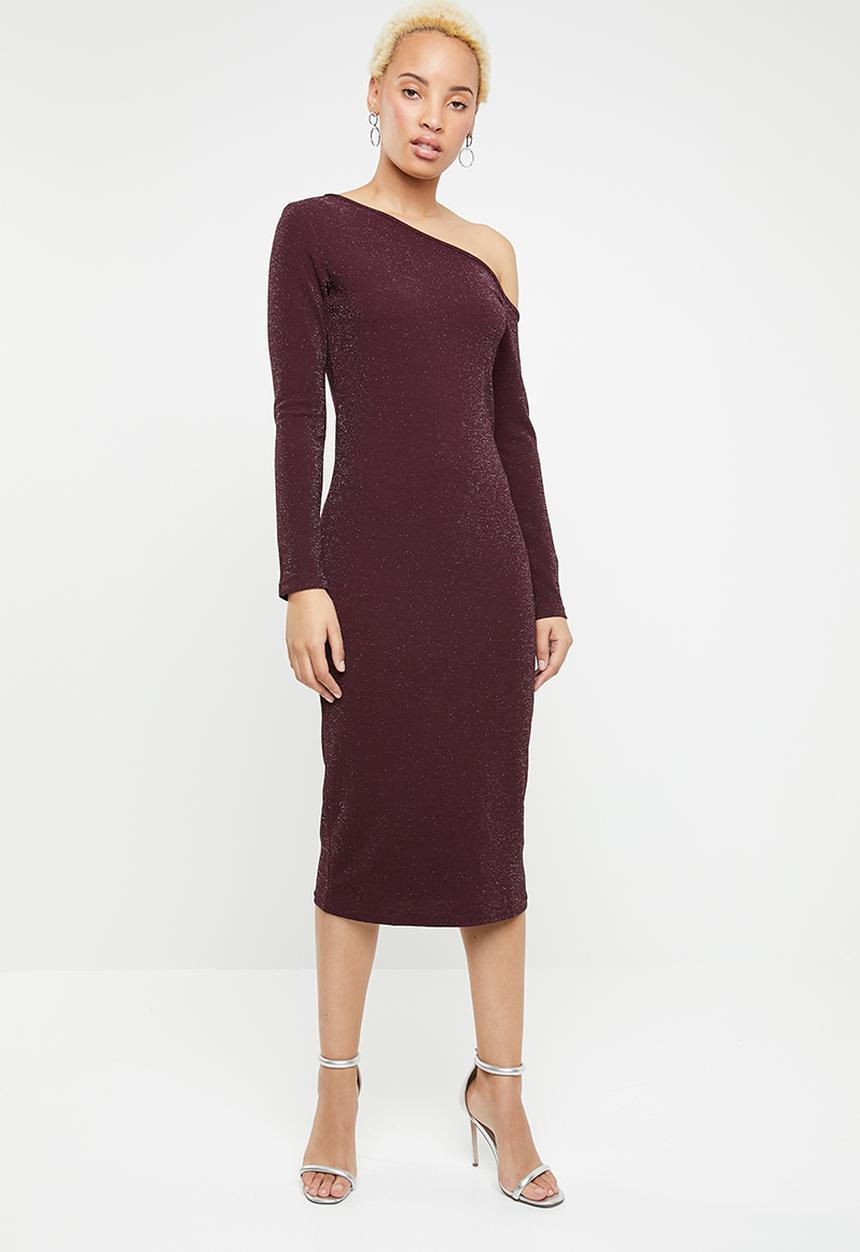 dailyfriday - One shoulder bodycon - burgundy