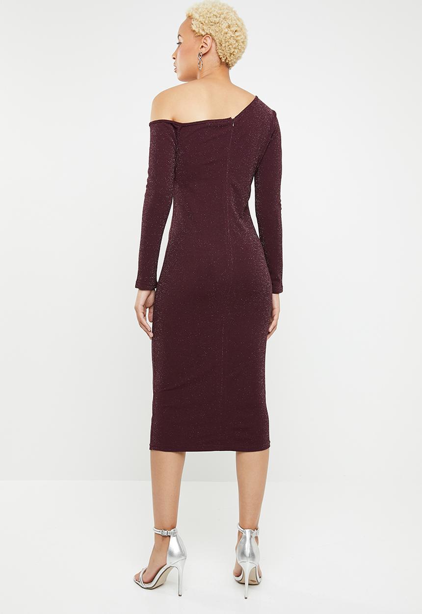 dailyfriday - One shoulder bodycon - burgundy