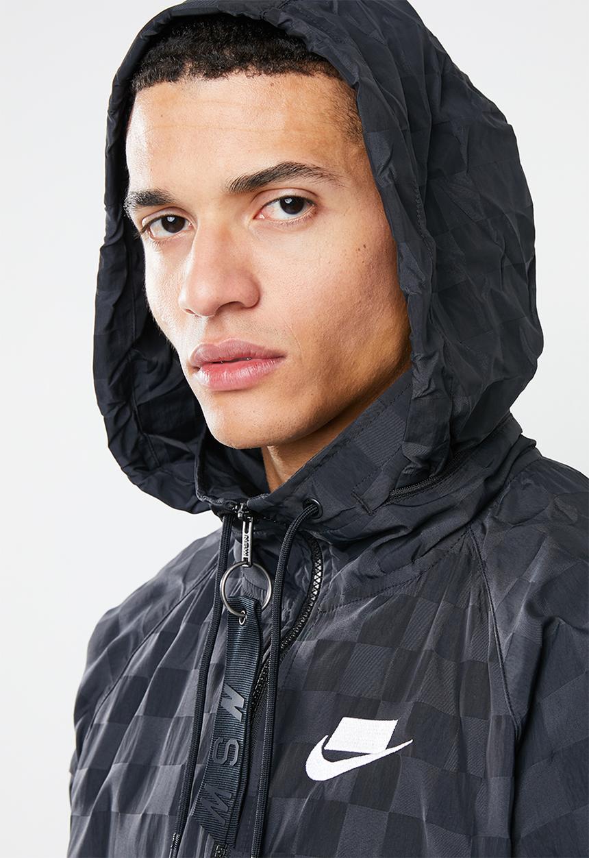Nike - M nsw nsp wr jkt check - black
