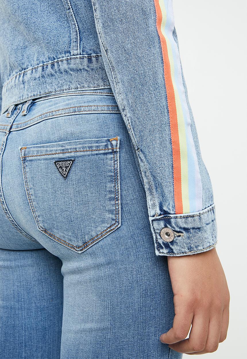 ONLY - Chris long sleeve tape denim jacket - blue