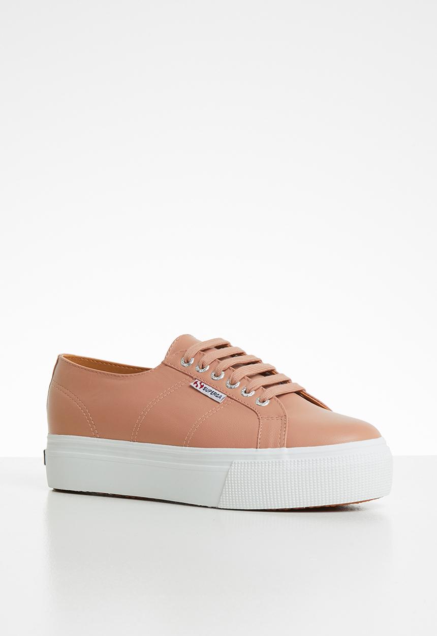 SUPERGA - 2790 Nappa leather full flatform wedge - u10 rose mahogany