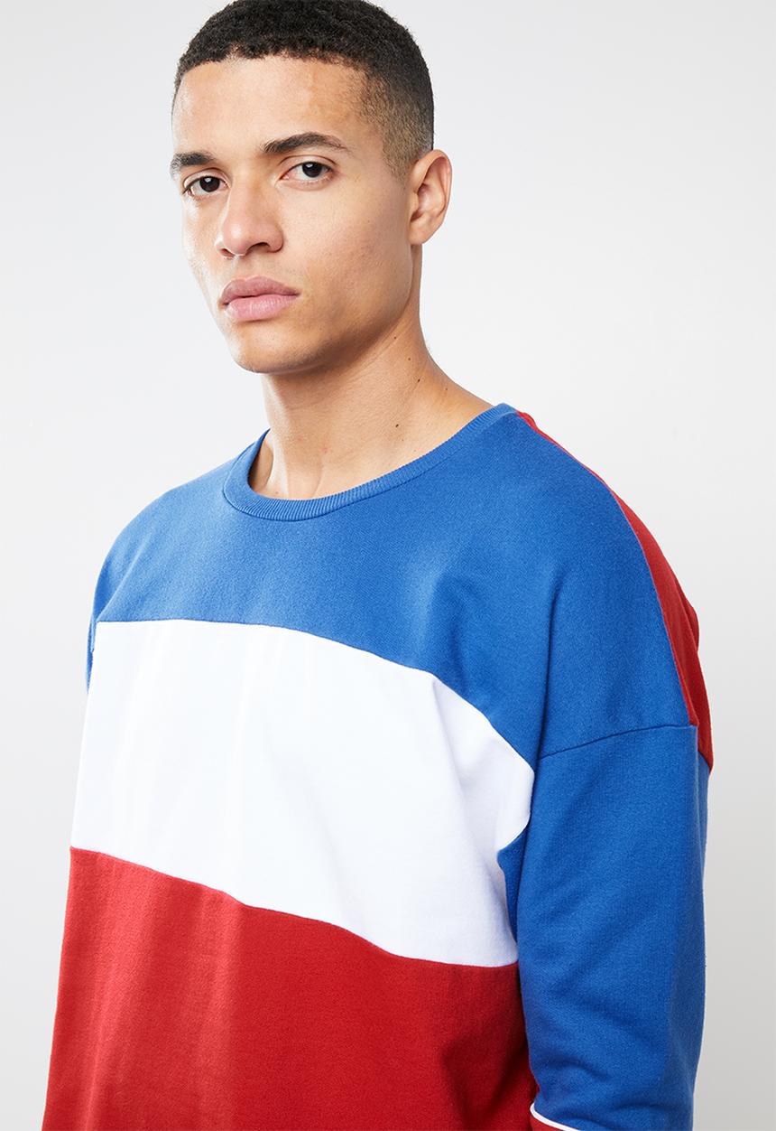 Superbalist - Oversized colourblocked crew sweat - multi