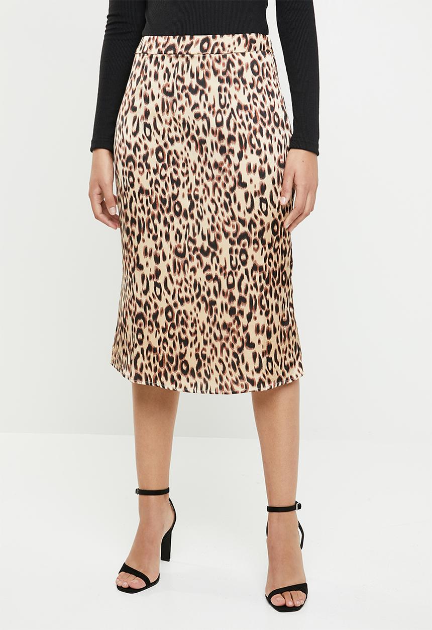 Missguided - Animal print midi skirt - neutral & brown