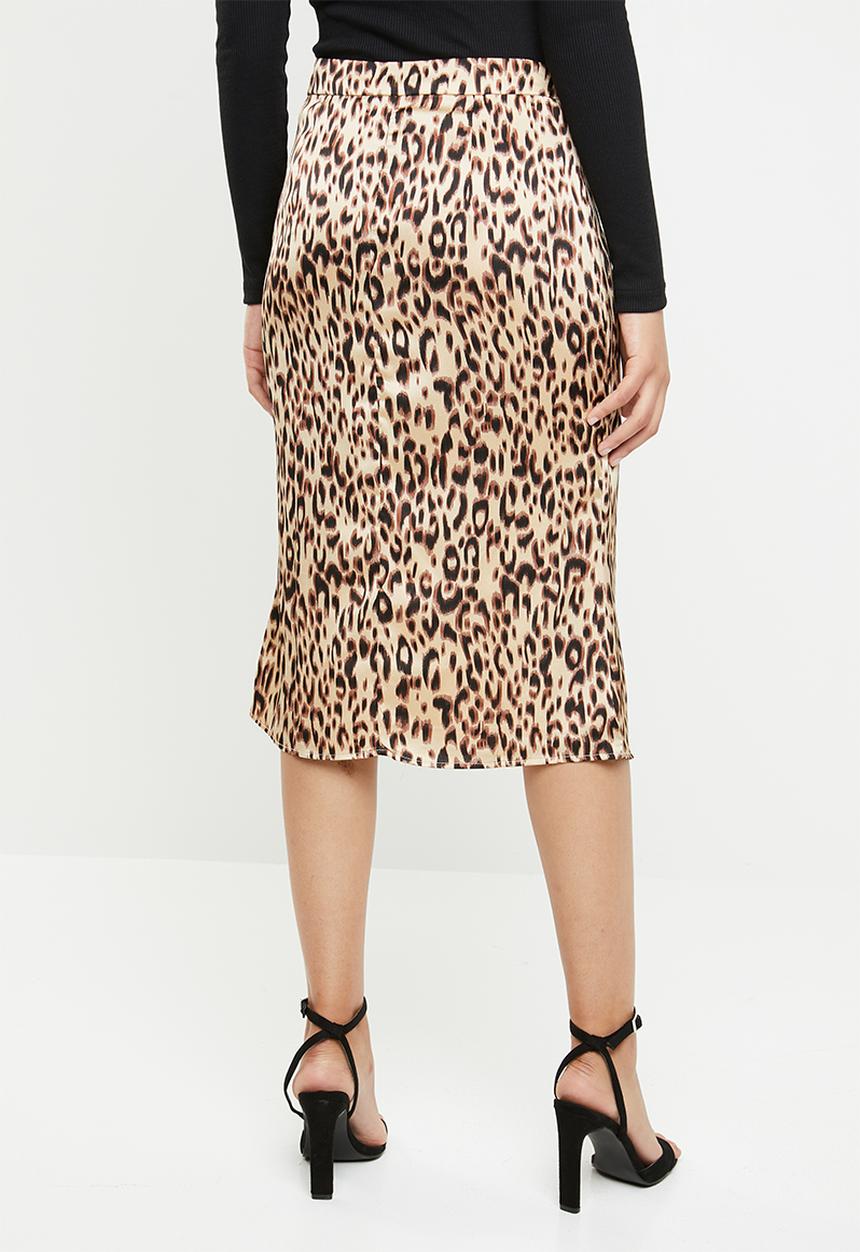 Missguided - Animal print midi skirt - neutral & brown
