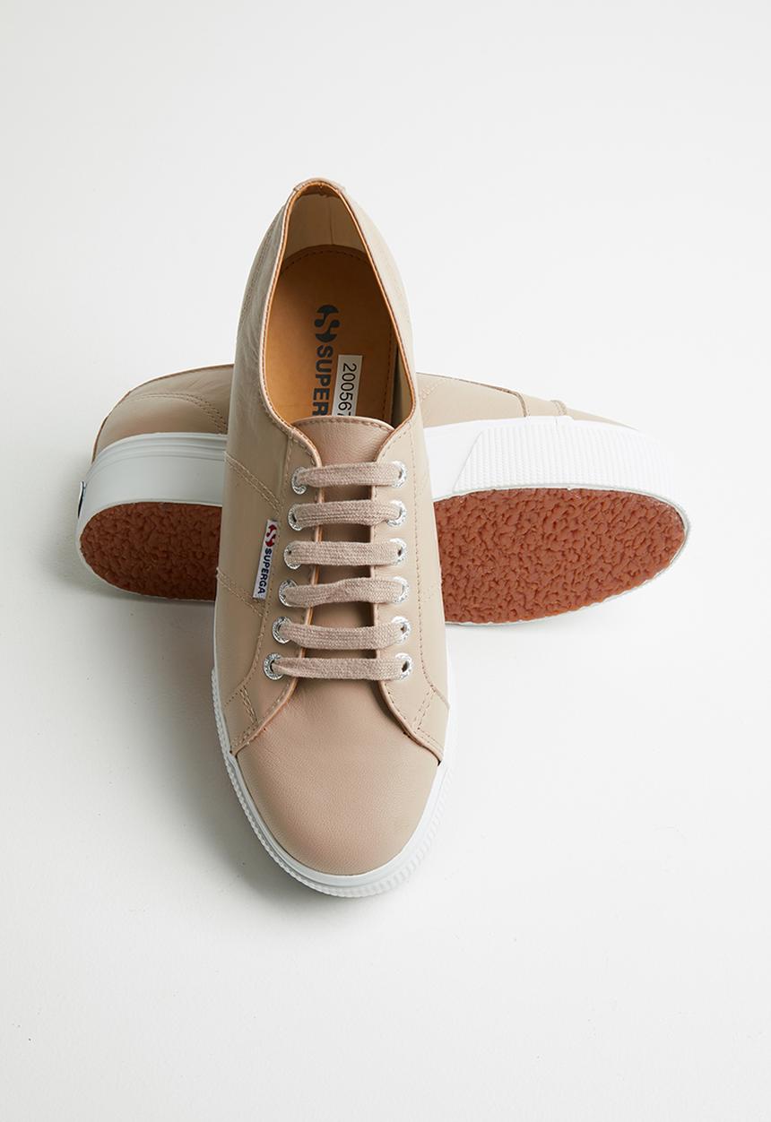 SUPERGA - 2790 Nappa leather full flatform wedge - n 17 nude
