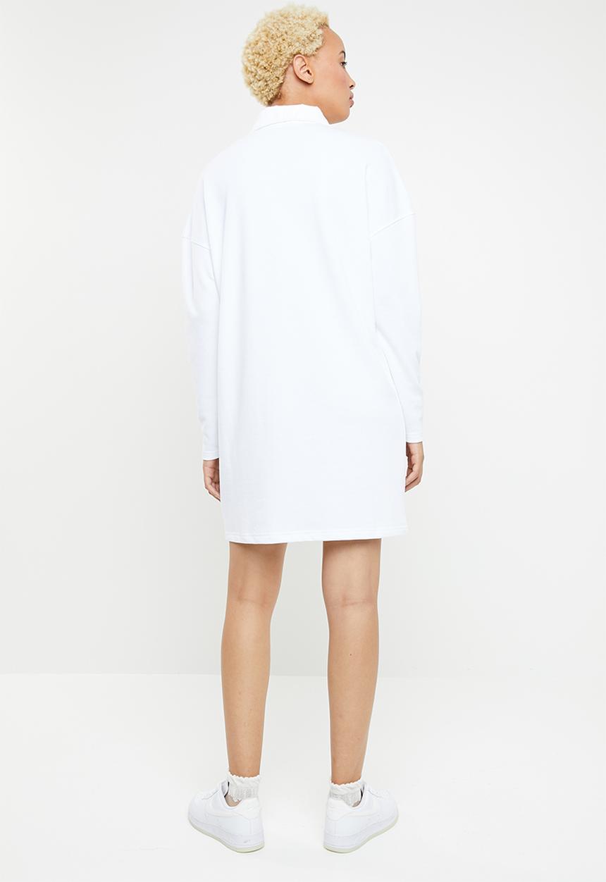 Missguided - Playboy neon slogan rugby dress - white