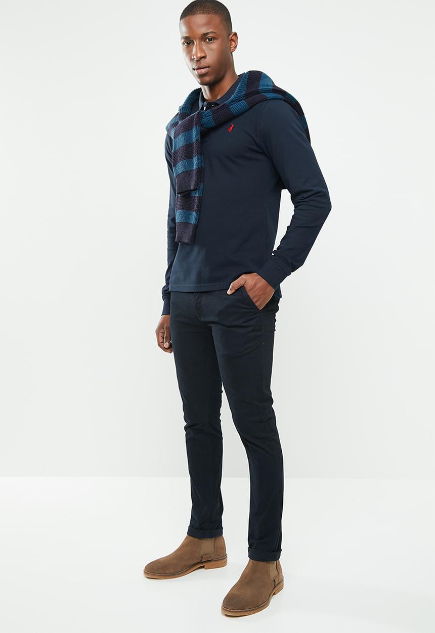 POLO - Stretch pique golfer - navy