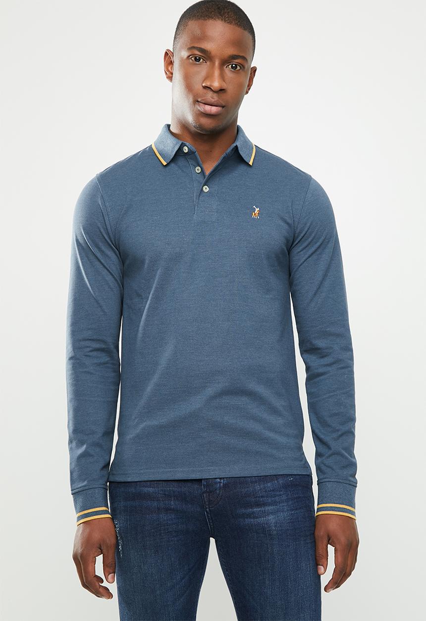 POLO - Classic pique golfer - blue