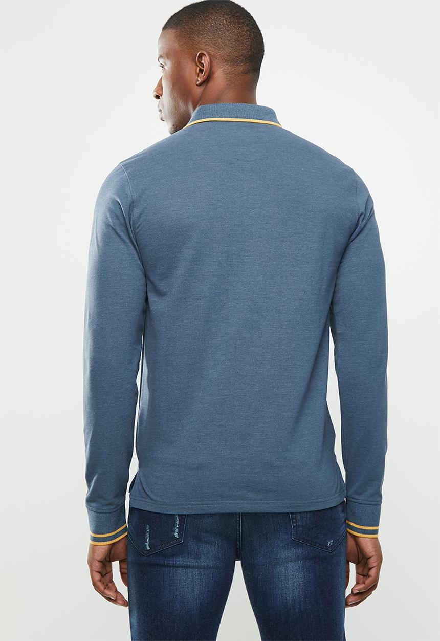 POLO - Classic pique golfer - blue