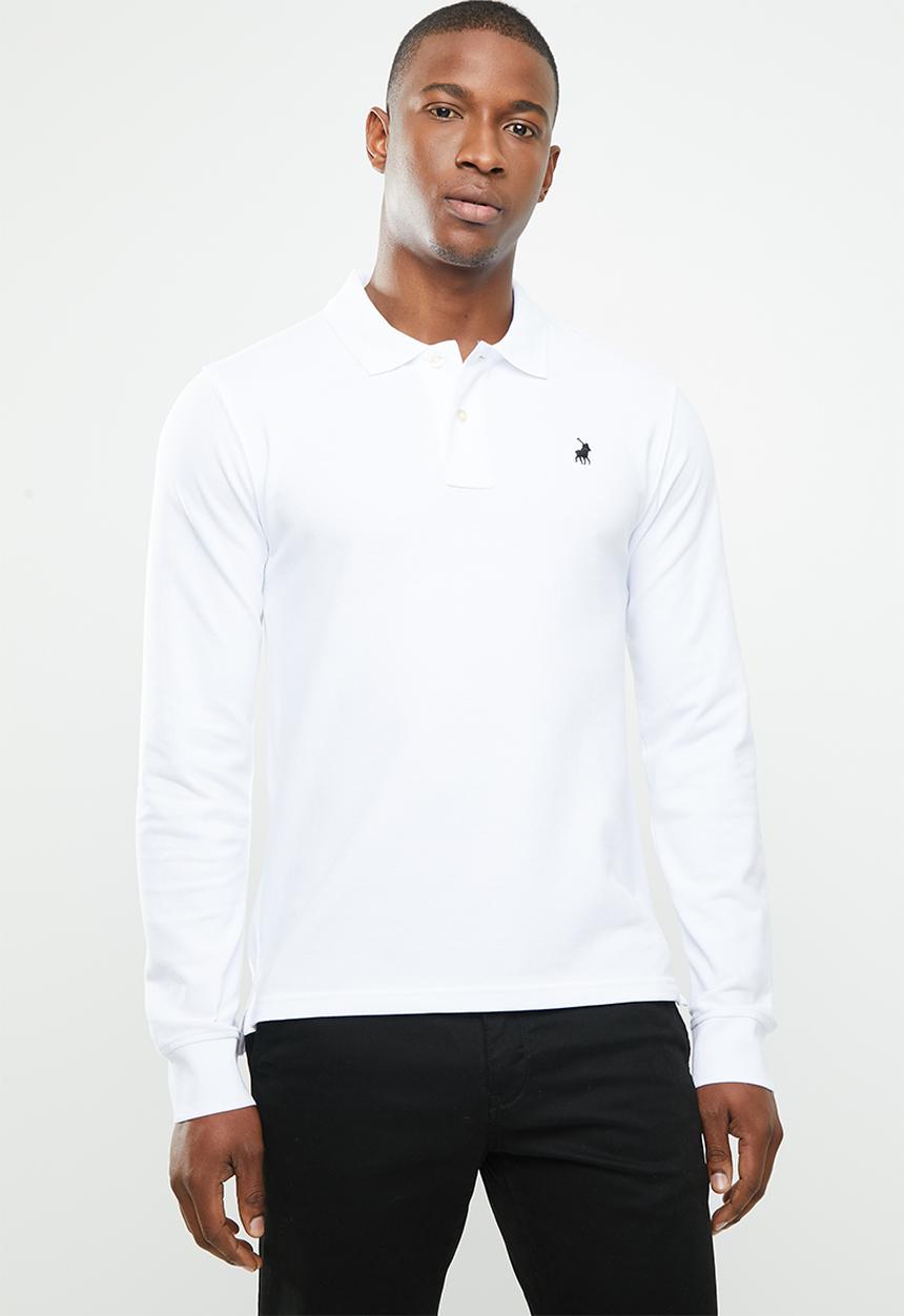 POLO - Stretch pique golfer - white