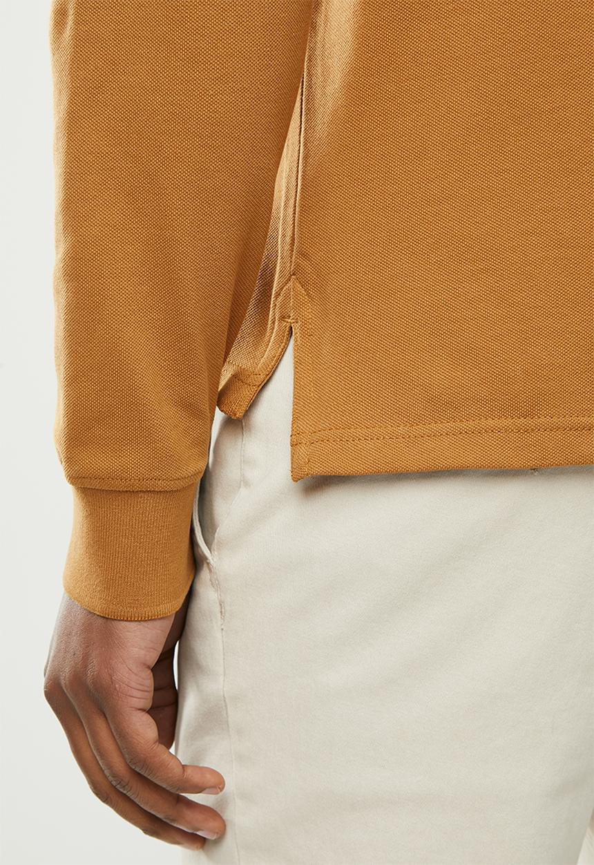 POLO - Stretch pique golfer - mustard