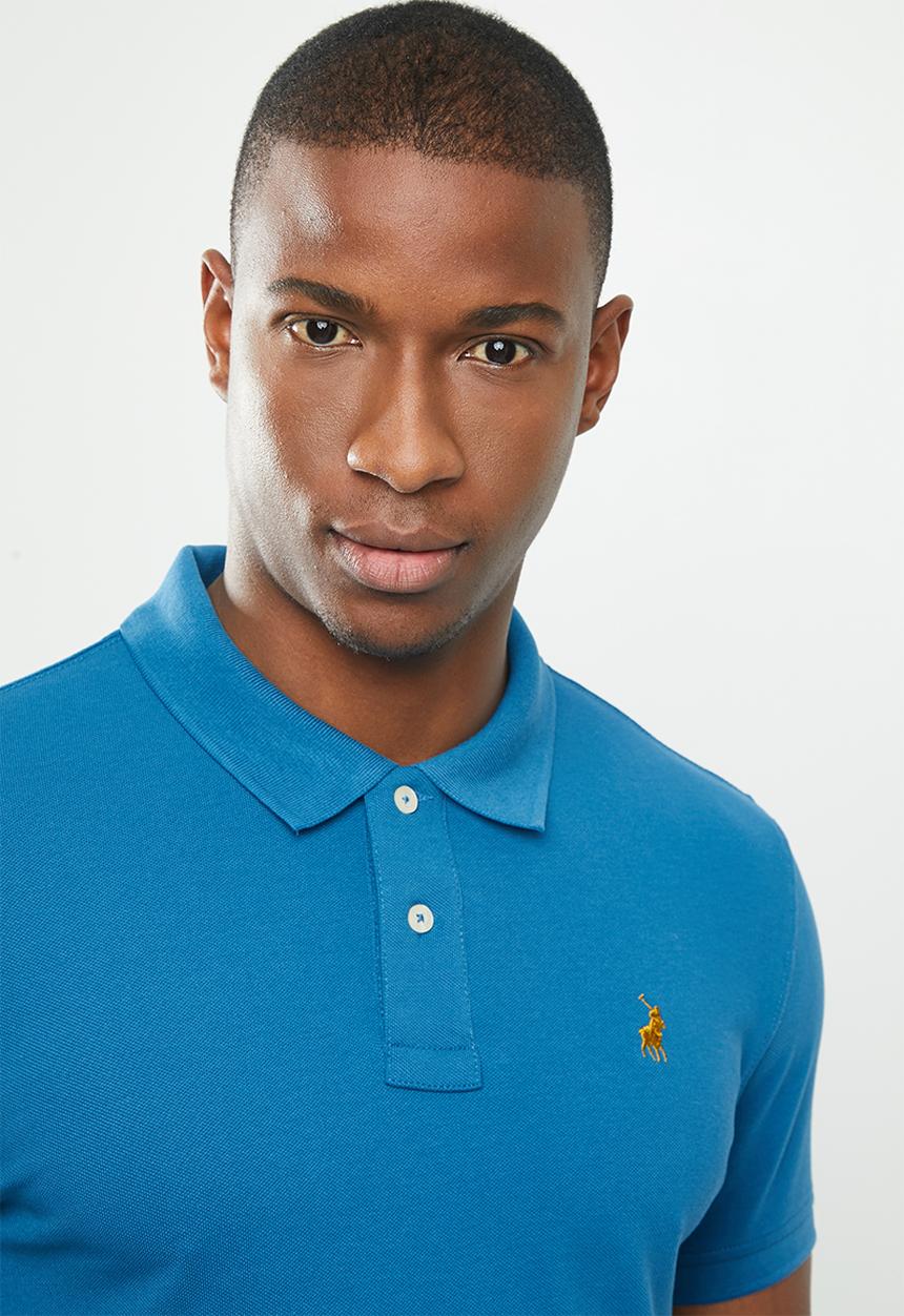 POLO - Stretch pique golfer - blue