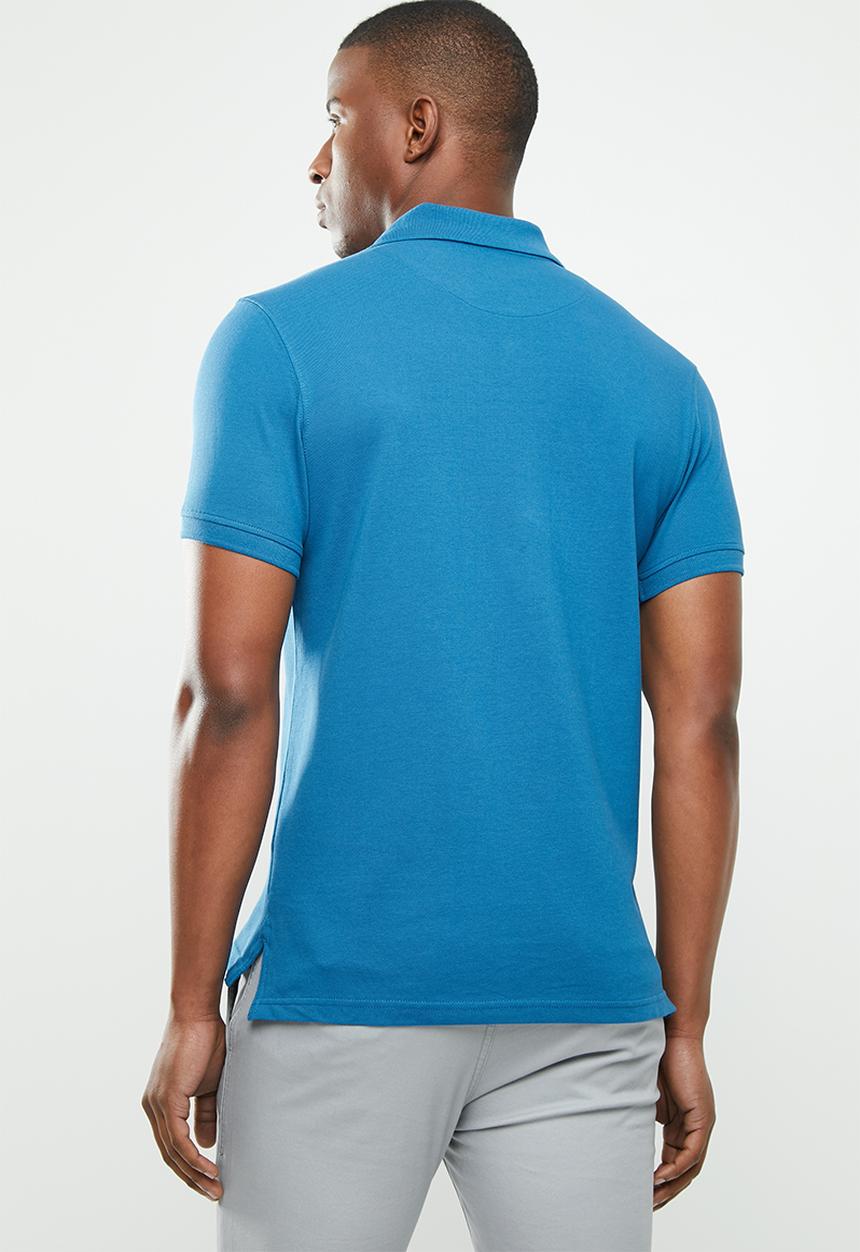 POLO - Stretch pique golfer - blue