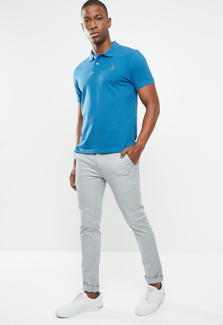 POLO - Stretch pique golfer - blue