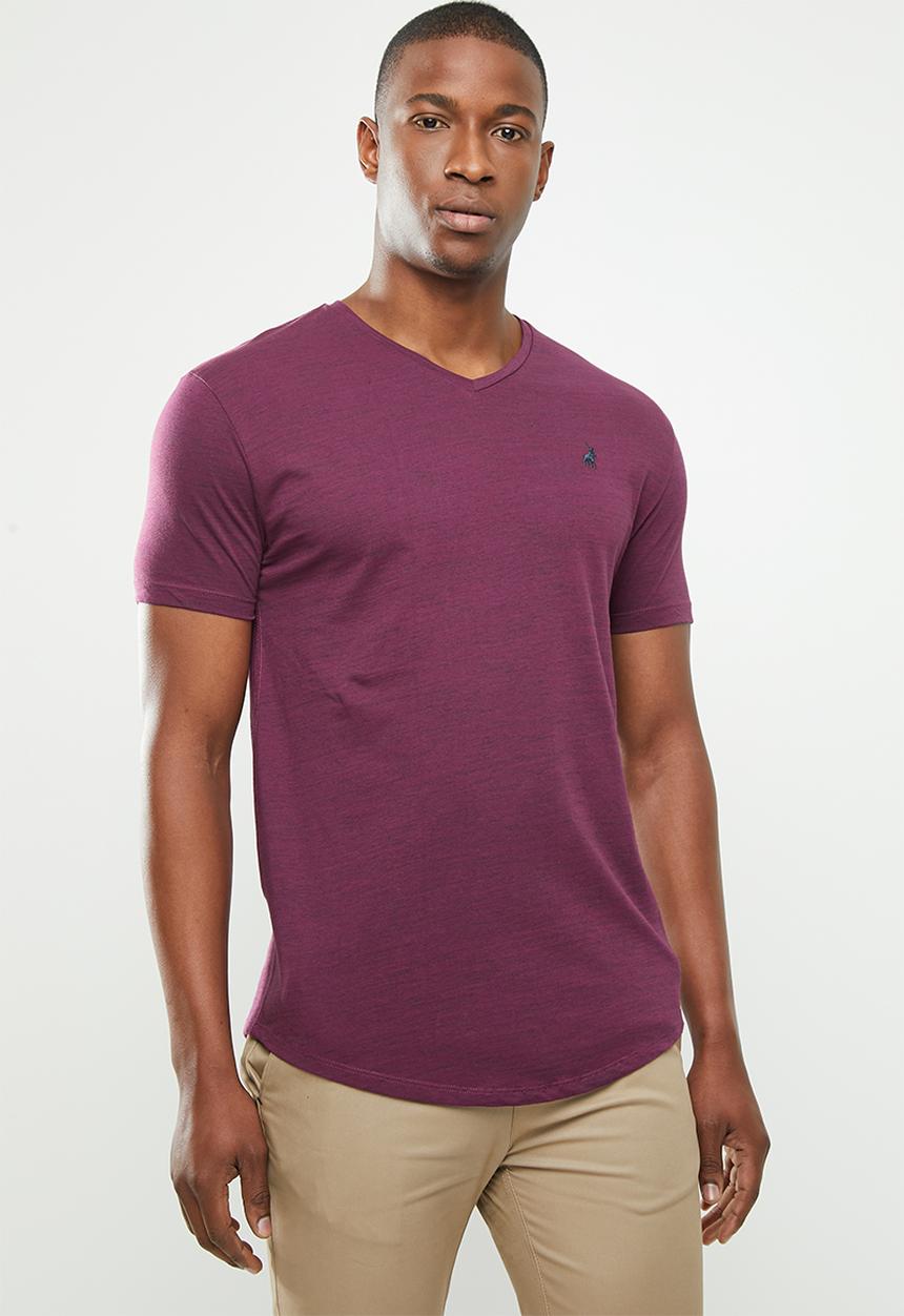 POLO - Classic V-neck space dye tee - purple