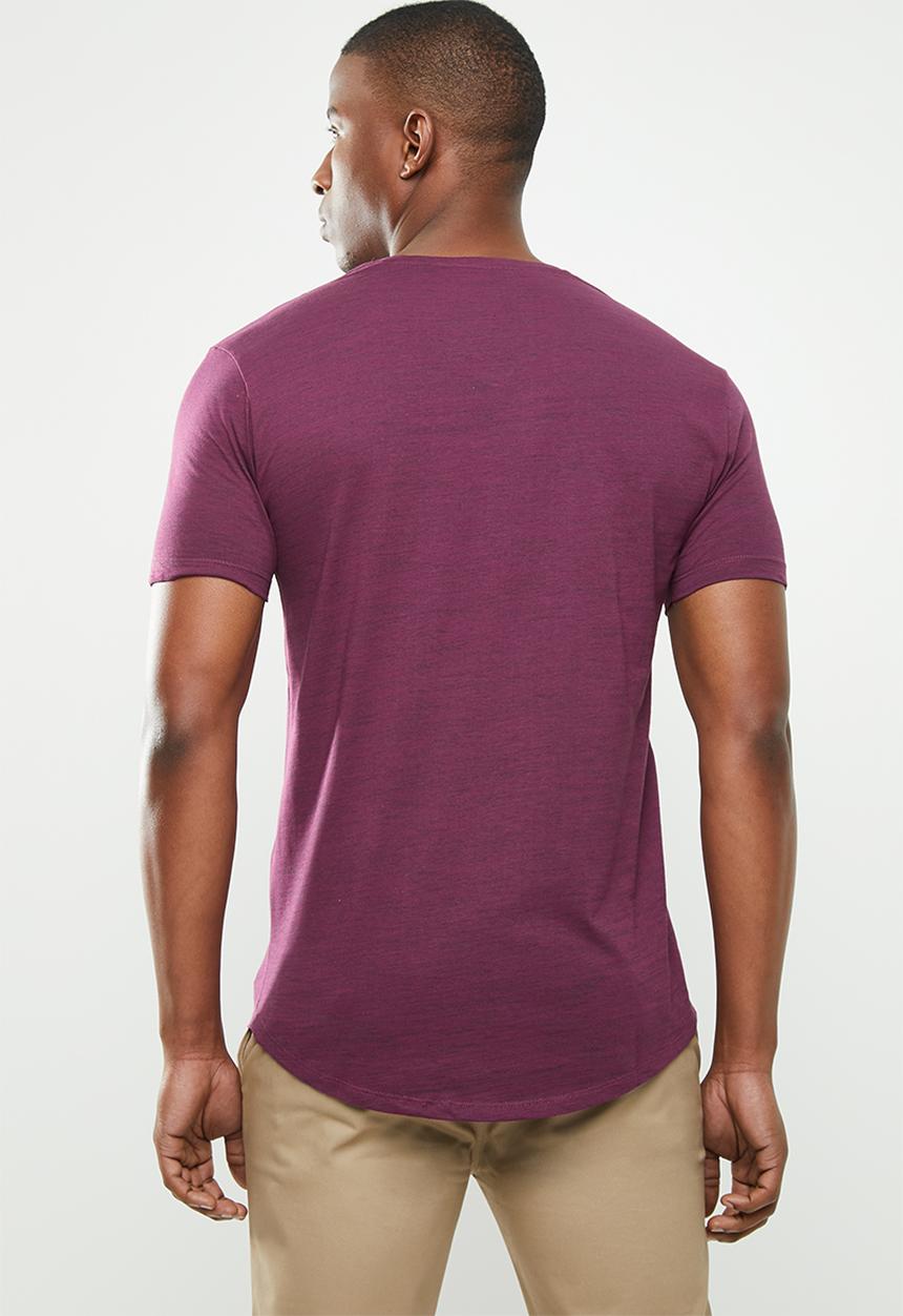 POLO - Classic V-neck space dye tee - purple