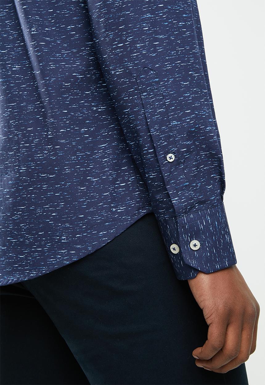 POLO - Signature long sleeve custom fit shirt - navy