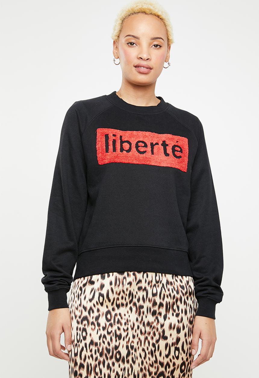 ONLY - Lotta long sleeve round neck sweat - black