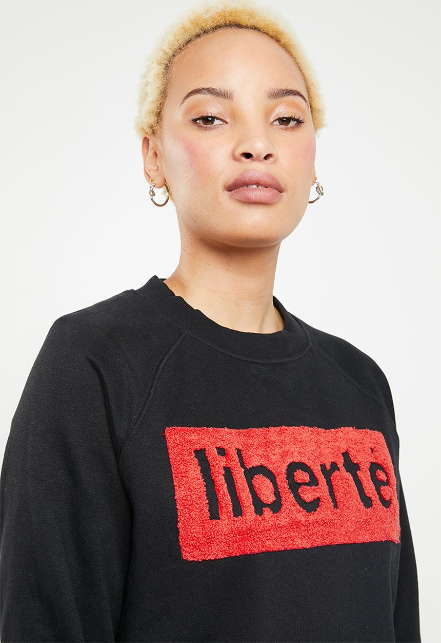 ONLY - Lotta long sleeve round neck sweat - black