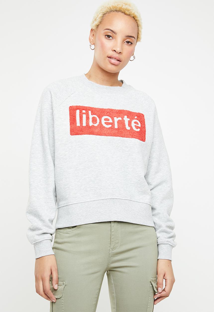 ONLY - Lotta long sleeve round neck sweat - grey