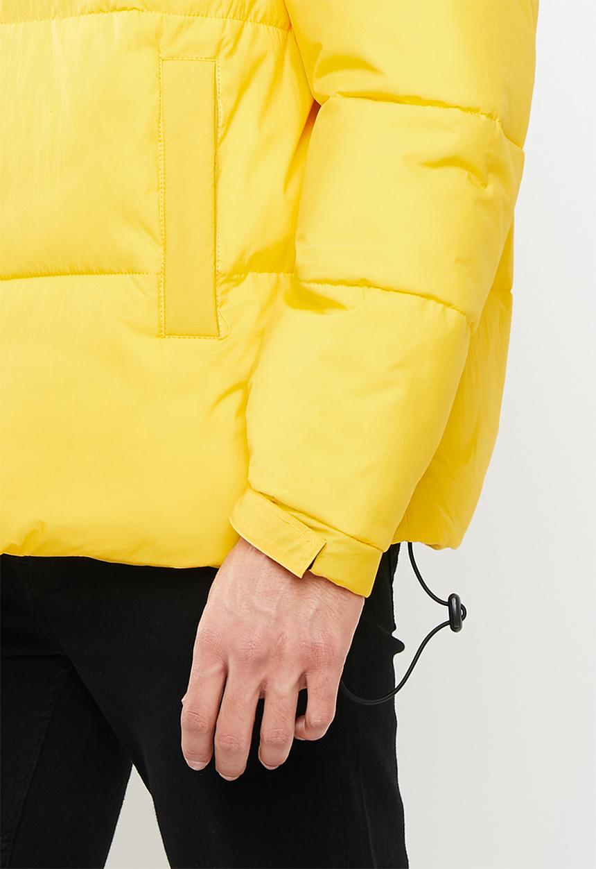 Mennace - Colour blocked puffer jacket - black & yellow