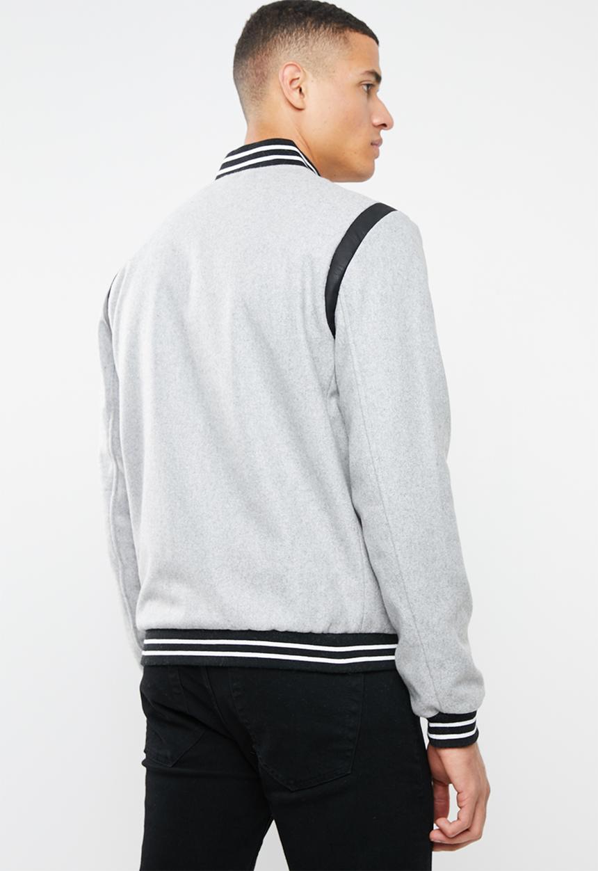 Mennace - Varsity bomber jacket - grey