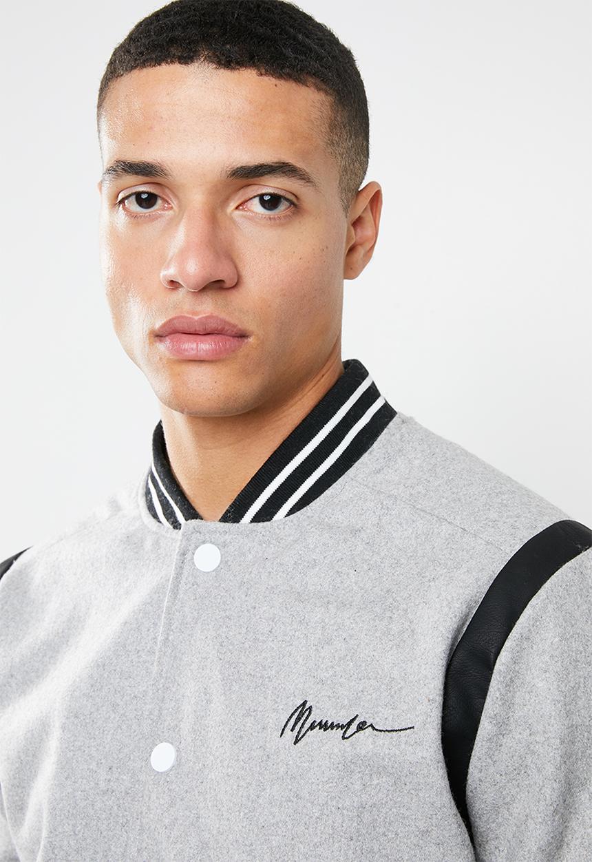 Mennace - Varsity bomber jacket - grey