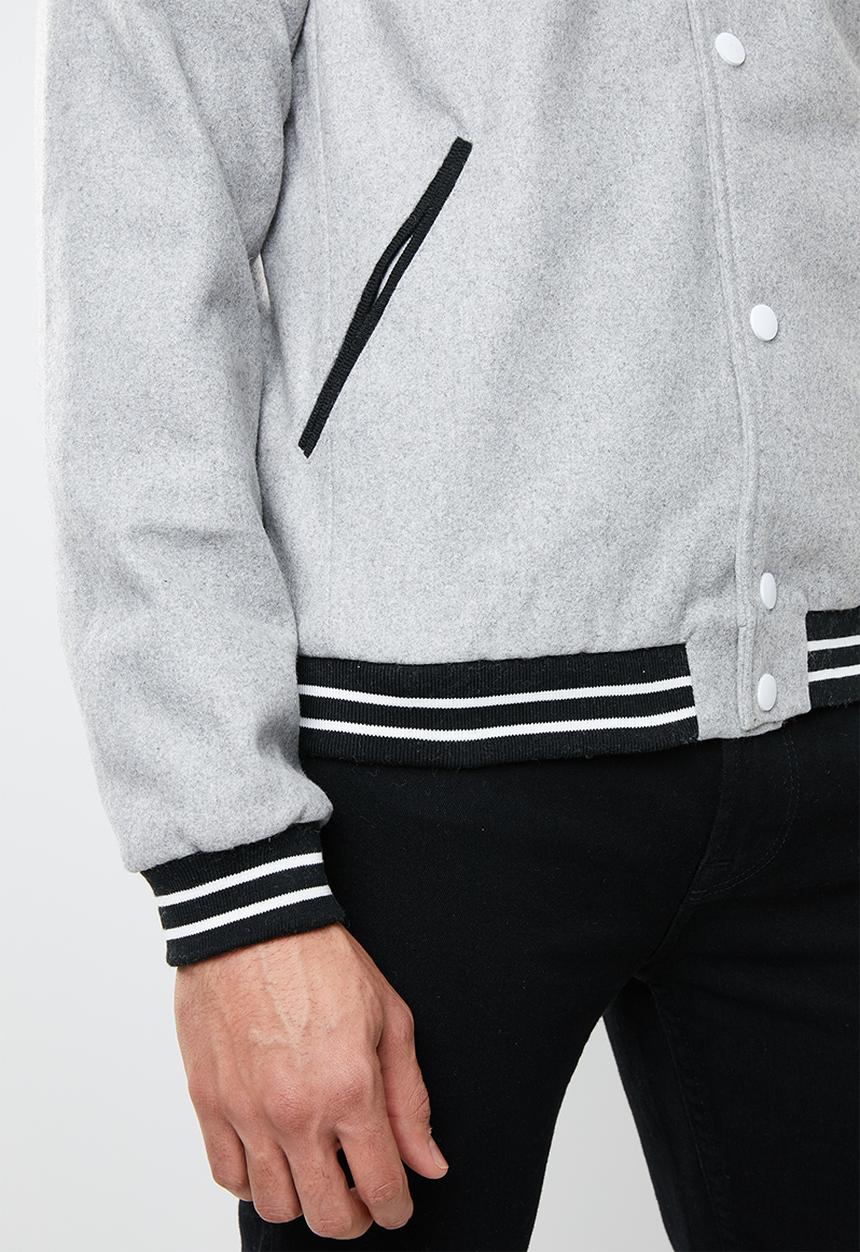 Mennace - Varsity bomber jacket - grey