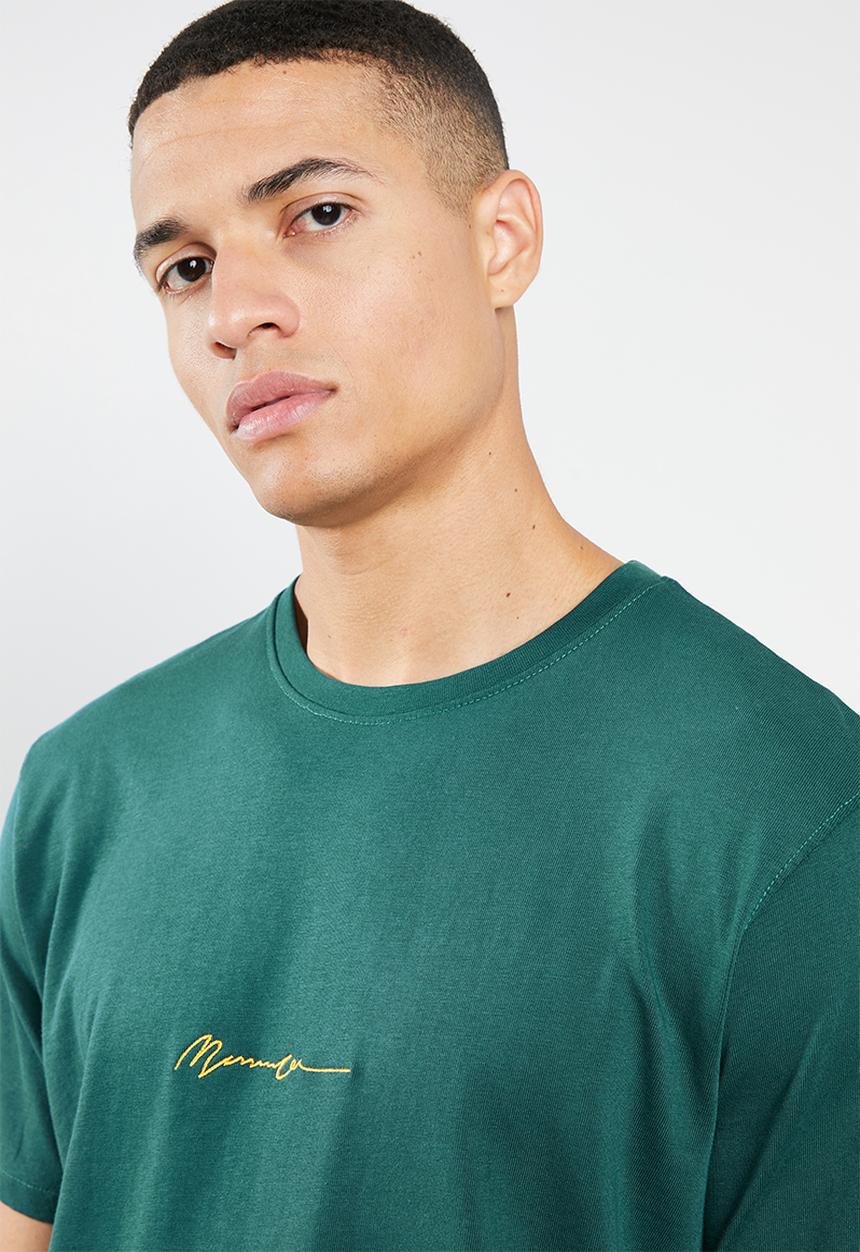 Mennace - Regular relaxed washed tee - green