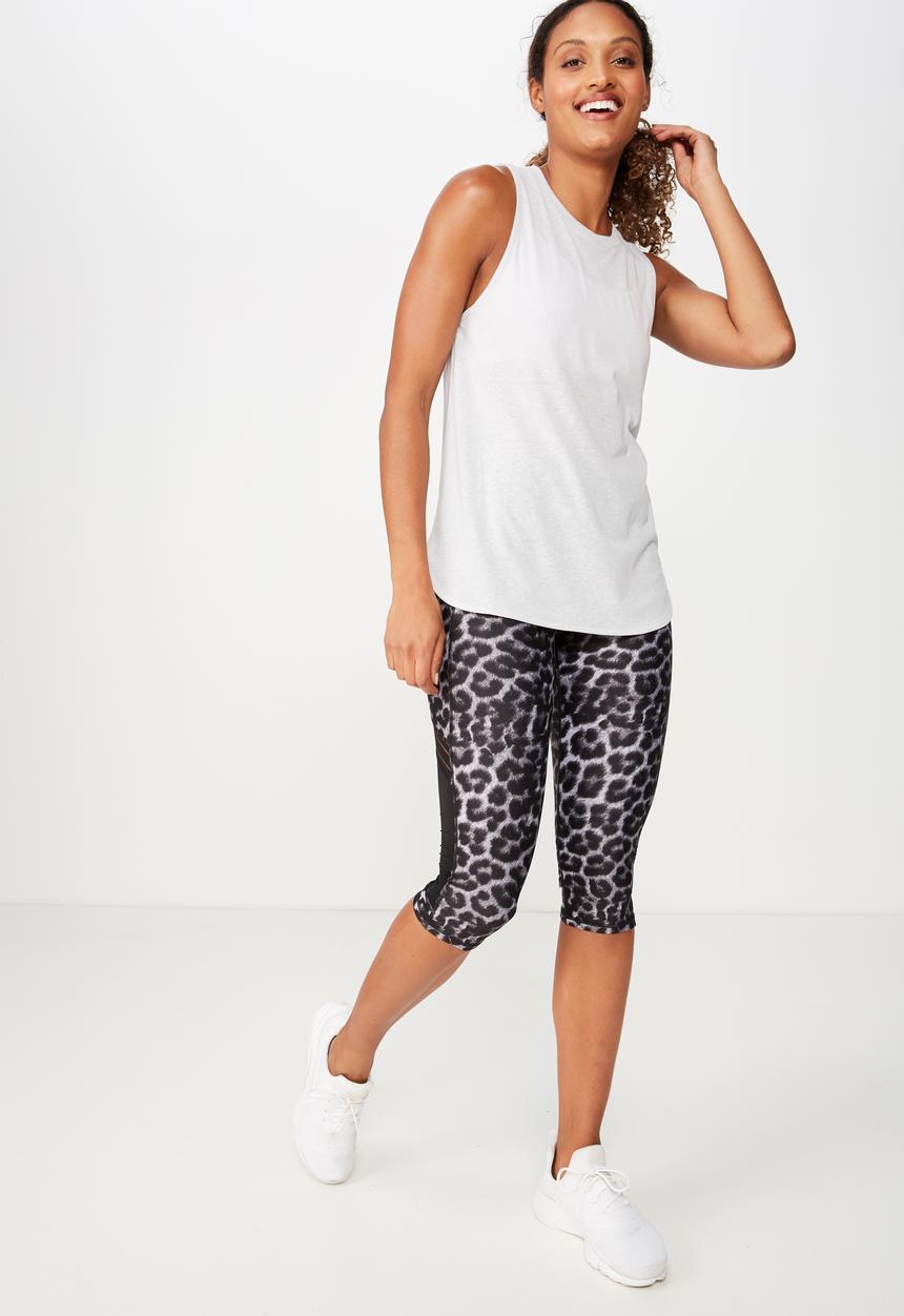 Cotton On - Active curve hem tank - grey