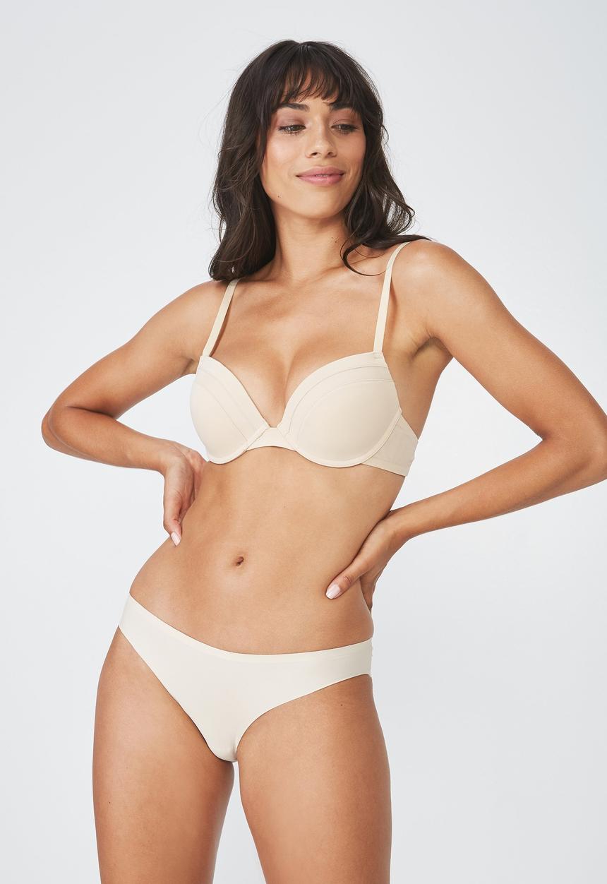 Cotton On - Mesh panel brasiliano brief - beige