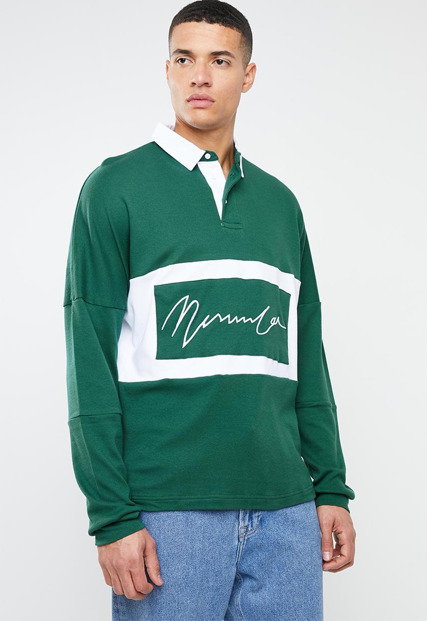 Mennace - Signature long sleeve rugby top - green