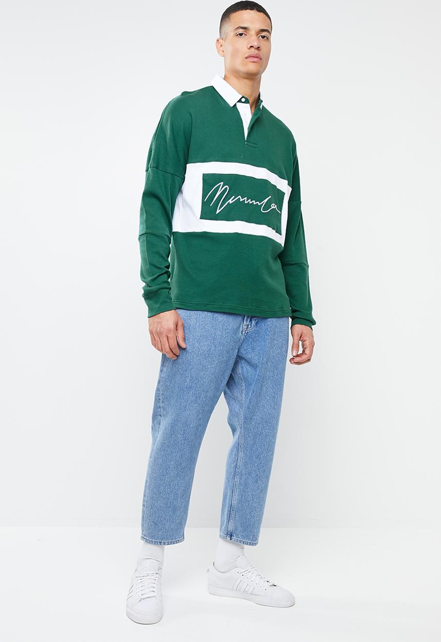 Mennace - Signature long sleeve rugby top - green