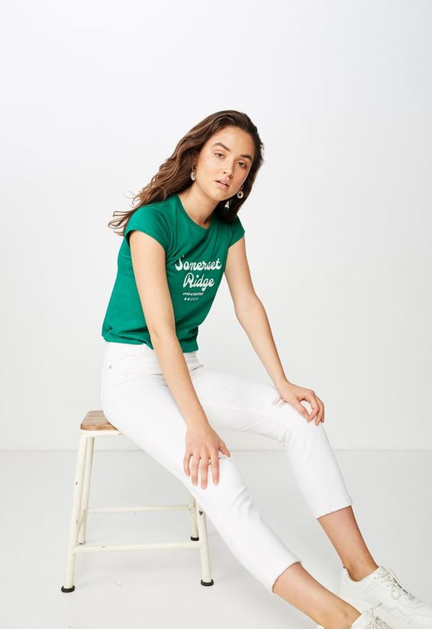 Cotton On - Essential slogan tee - green