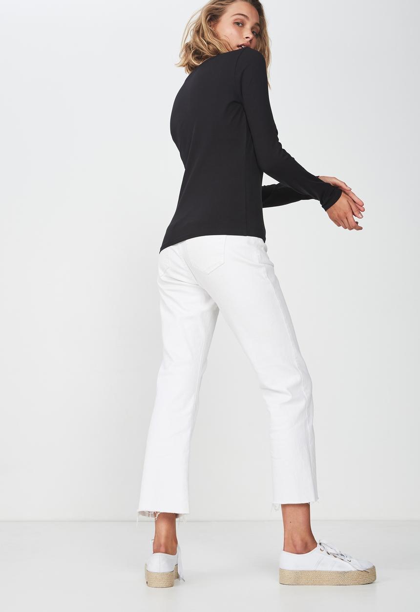Cotton On - Everyday long sleeve crew neck top  - black