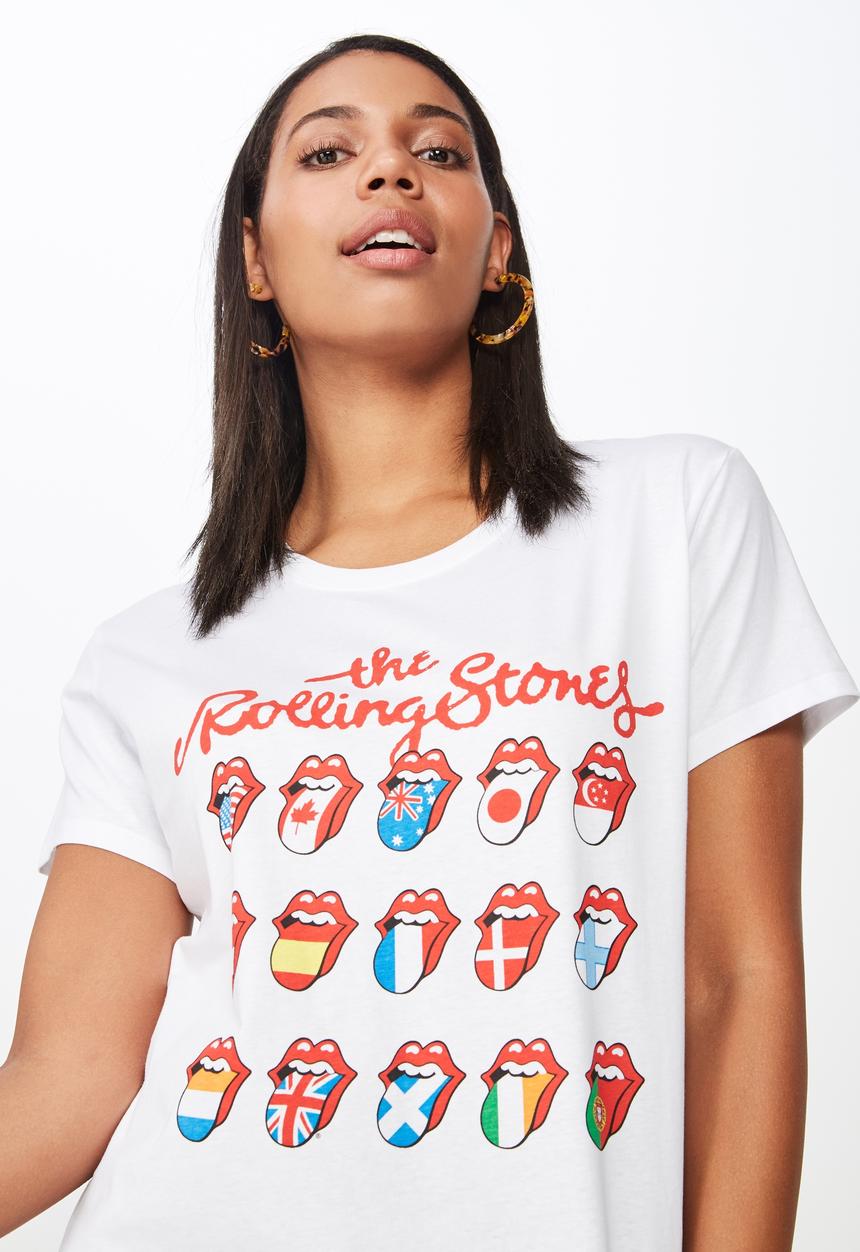 Cotton On - Classic slogan Rolling Stones tee - white