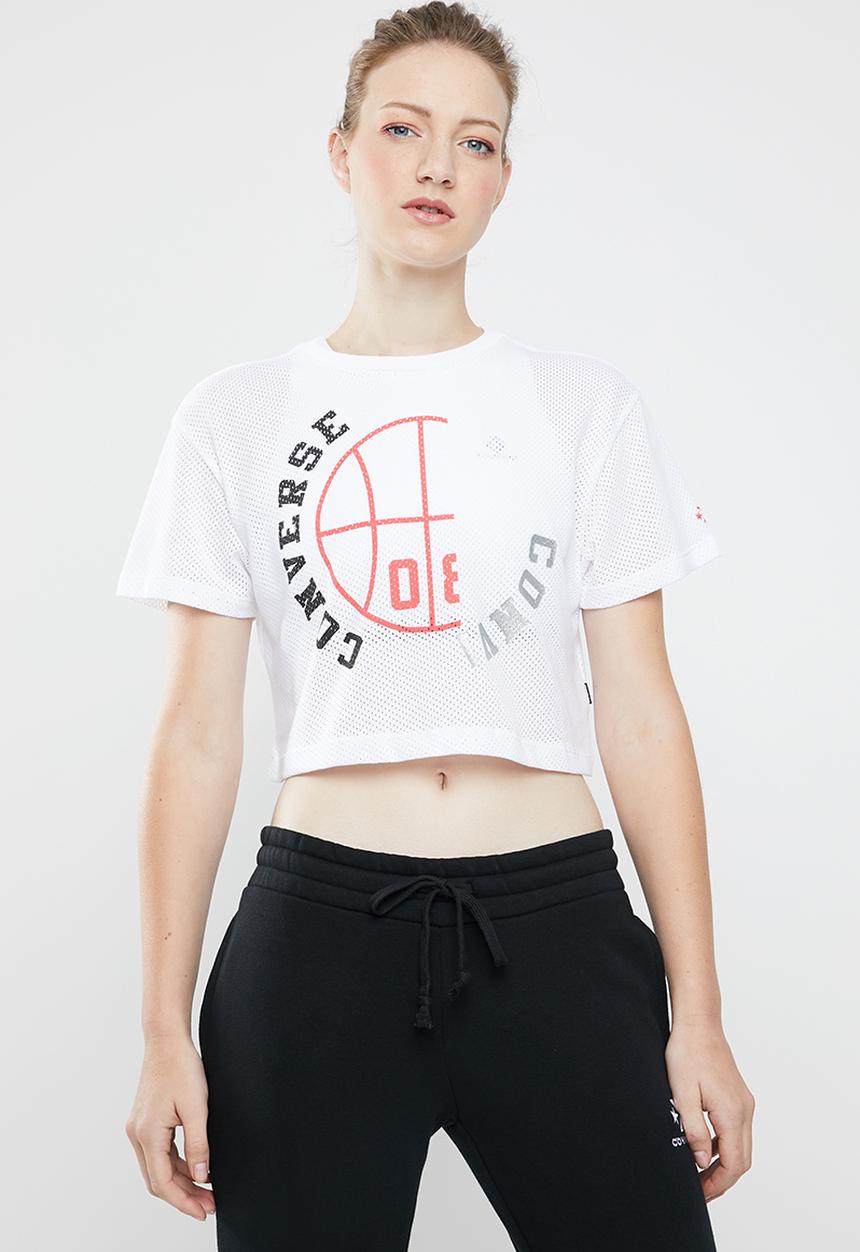 Converse - Converse basketball wordmark mid relaxed tee - white