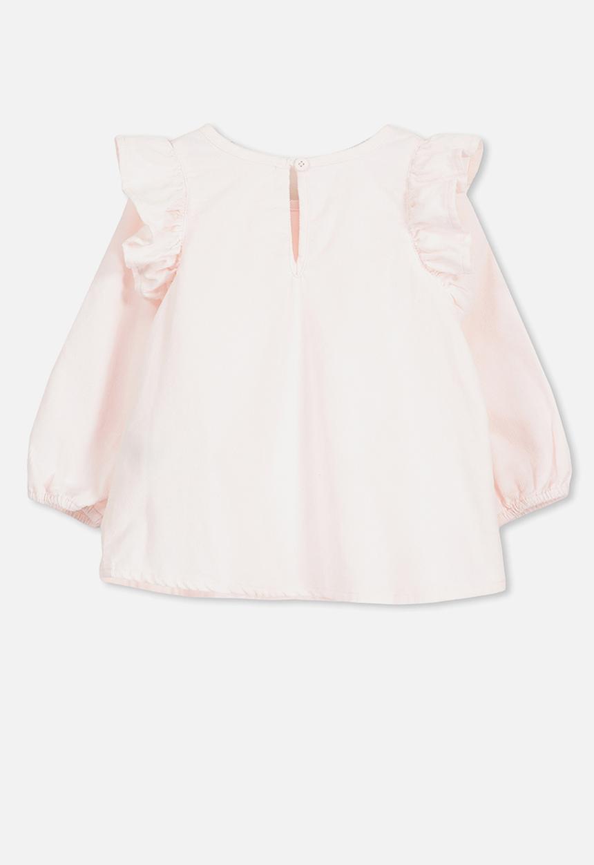 Cotton On - Flutter long sleeve top - pink