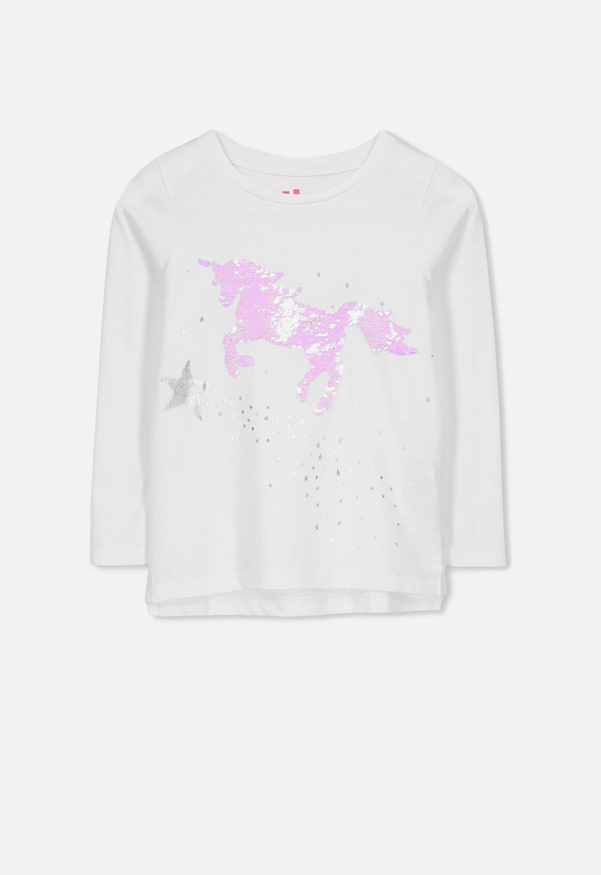 Cotton On - Long sleeve embellished tee - white
